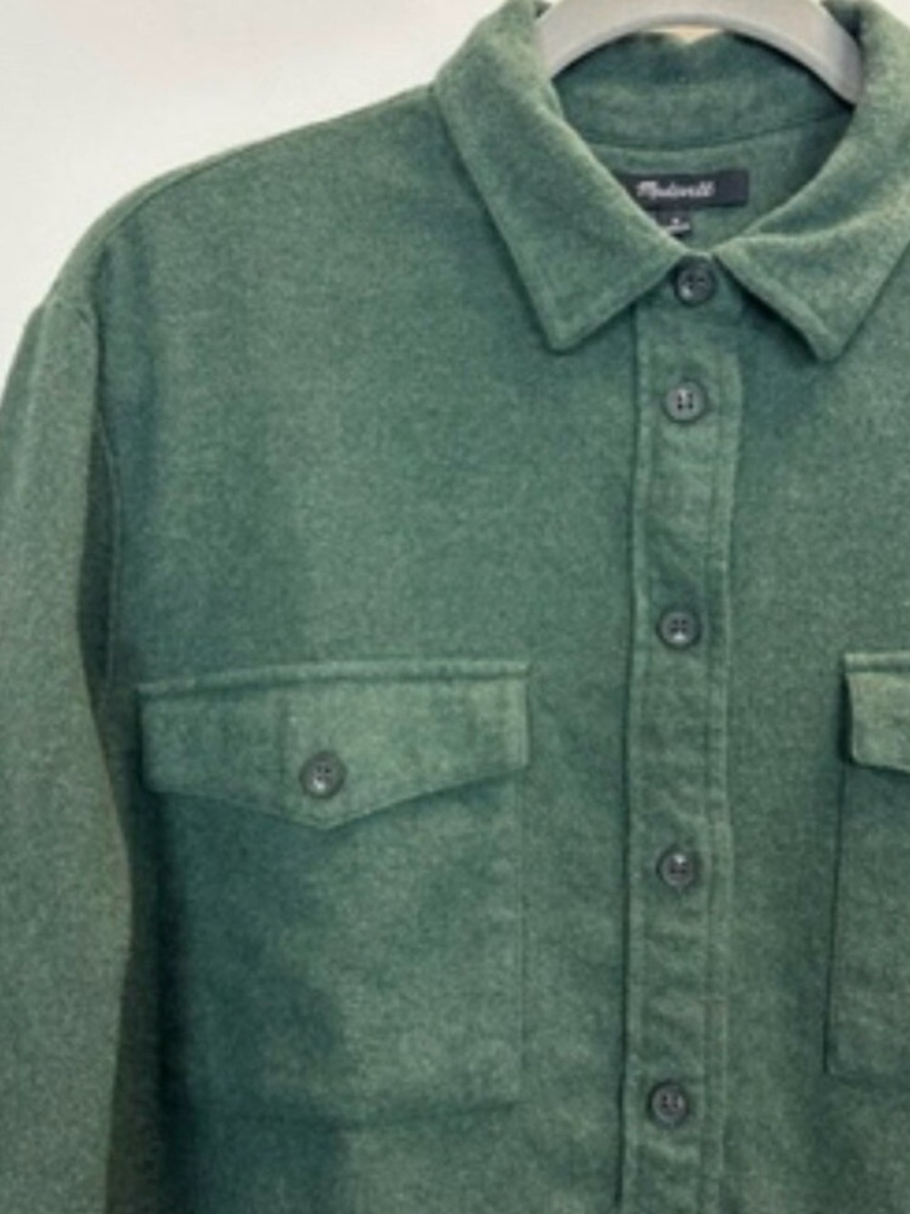 Madewell Green Flannel Shirt Jacket Shacket Medium